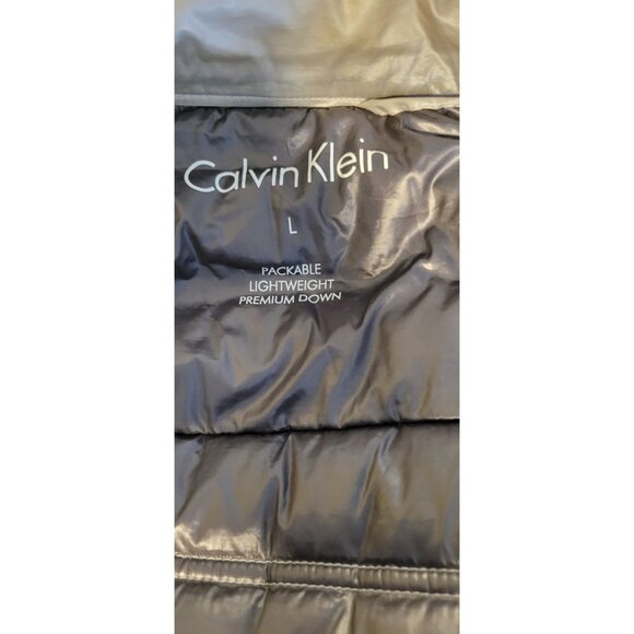 Calvin Klein Packable Lightweight Premium Down Jacket Size Large Grey Quilted * - Picture 7 of 12